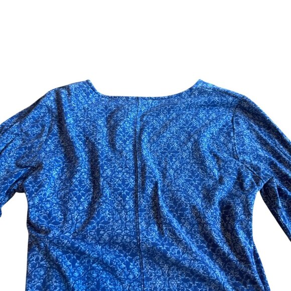 Kuhl Long Sleeve Stretch Dress Blue Boho Print Ruched Comfy Size Small Women's - Picture 8 of 12